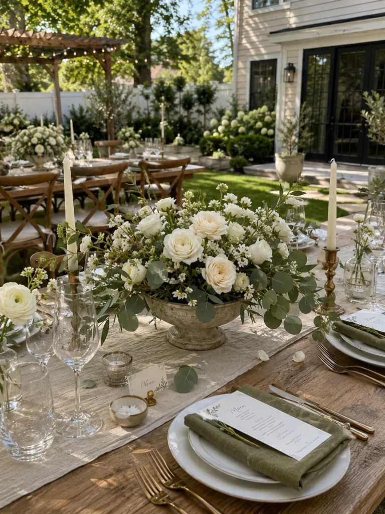 16 Low and Lush Centerpiece Designs for Backyard Reception Tables